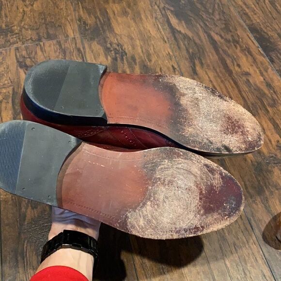 stanley blacker couture handmade in Italy size 12 in GUC reddish brown leather - Picture 6 of 11